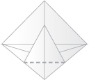 Step 6: Fold the tip down along the dotted line - Origami Paper Airplane