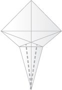 Step 7: Fold along the two dotted lines - Origami Paper Airplane