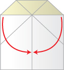 Step 9: Pull the ends of the horizontal crease formed earlier and pu - Lightning Paper Airplane